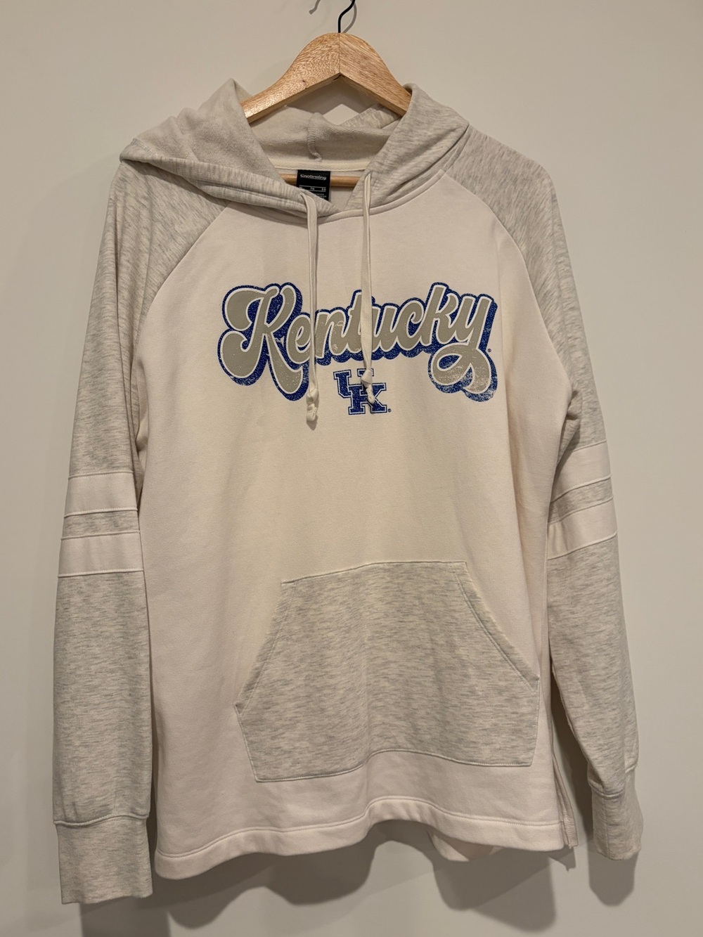 University of Kentucky Wildcats Pullover Hoodie Size XL White Grey Captivating